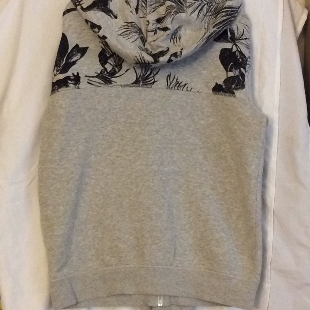 Grey sweat jacket Hawaiian pattern - Picture 2 of 3